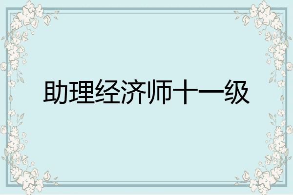 助理经济师十一级