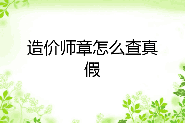 造价师章怎么查真假