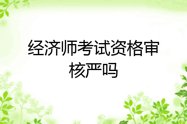 经济师考试资格审核严吗