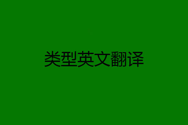 类型英文翻译