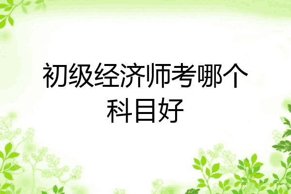 初级经济师考哪个科目好