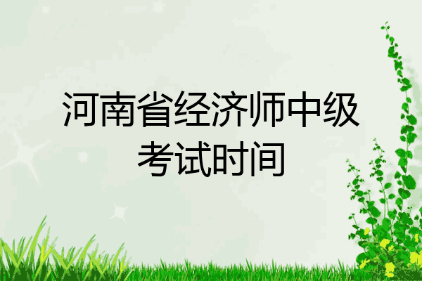 河南省经济师中级考试时间