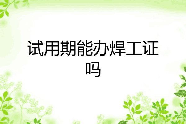 试用期能办焊工证吗