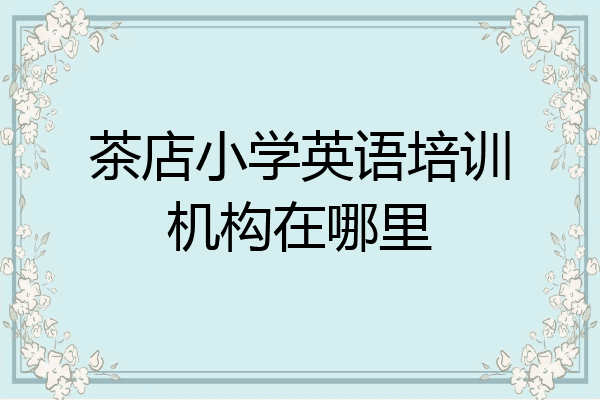 茶店小学英语培训机构在哪里
