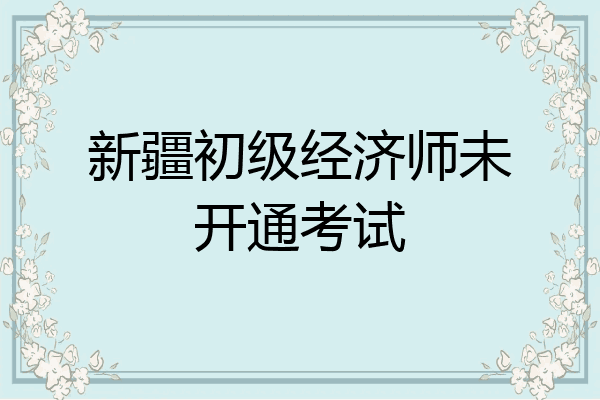 新疆初级经济师未开通考试