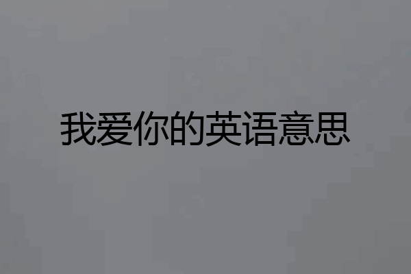 我爱你的英语意思