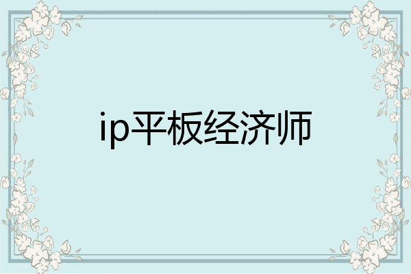 ip平板经济师