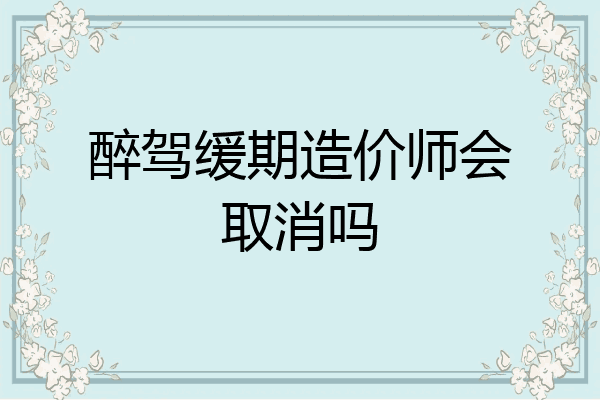 醉驾缓期造价师会取消吗