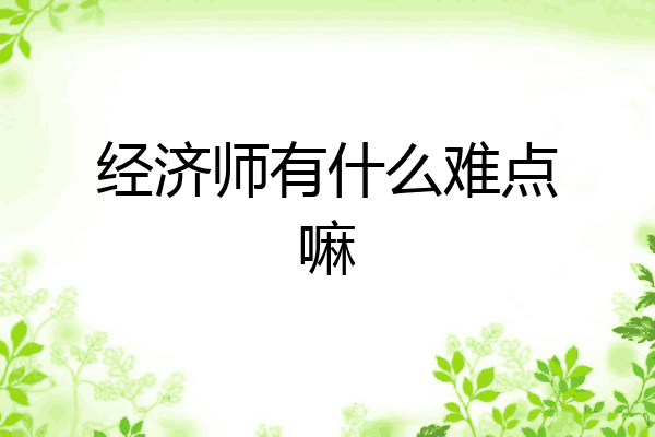 经济师有什么难点嘛