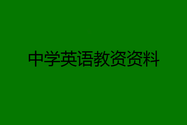 中学英语教资资料