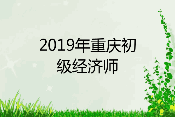 2019年重庆初级经济师