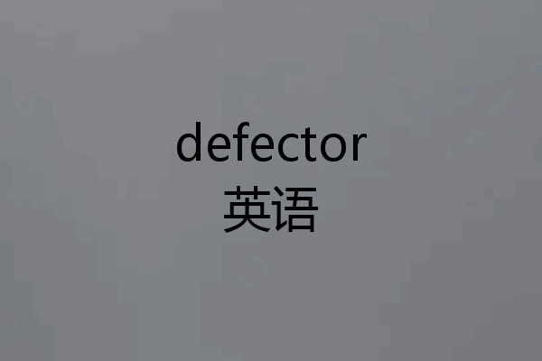 defector英语