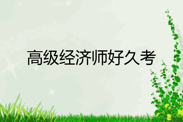 高级经济师好久考