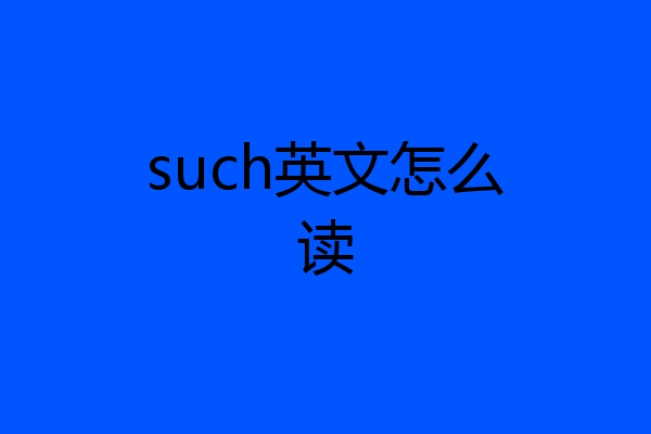 such英文怎么读
