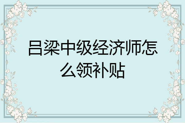 吕梁中级经济师怎么领补贴