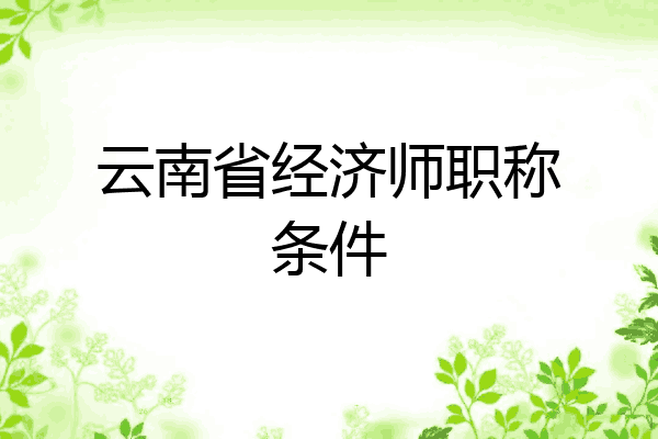 云南省经济师职称条件