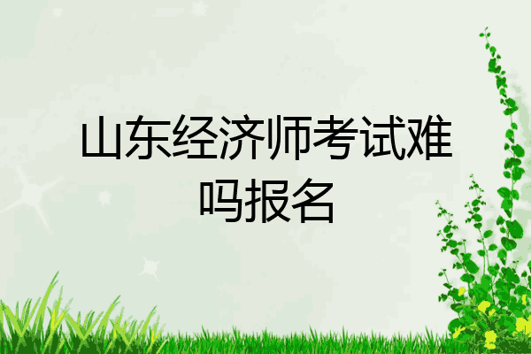 山东经济师考试难吗报名