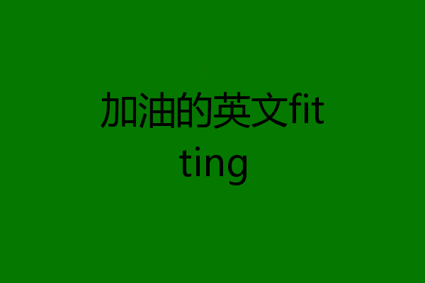 加油的英文fitting