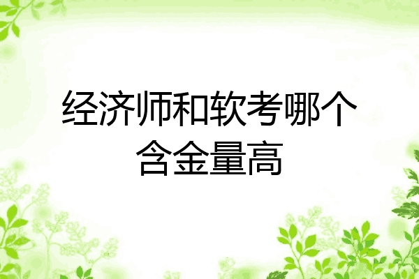 经济师和软考哪个含金量高