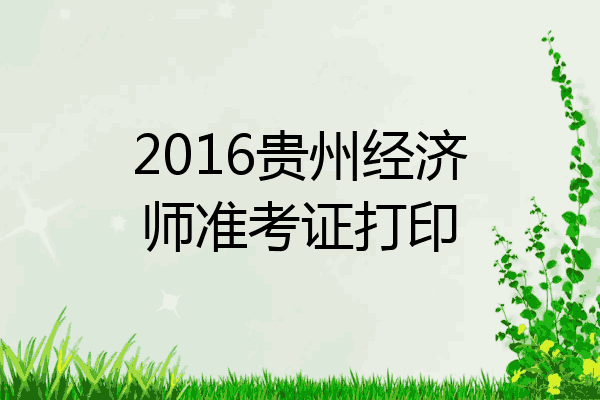 2016贵州经济师准考证打印