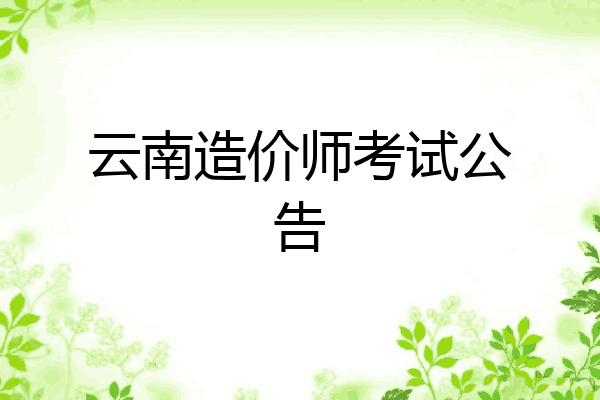 云南造价师考试公告