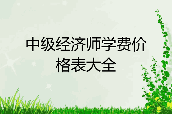 中级经济师学费价格表大全