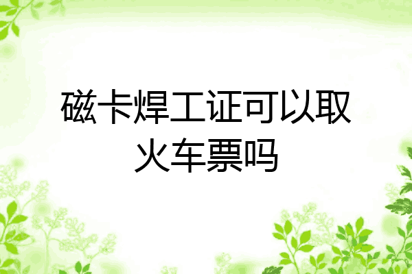 磁卡焊工证可以取火车票吗
