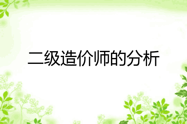 二级造价师的分析