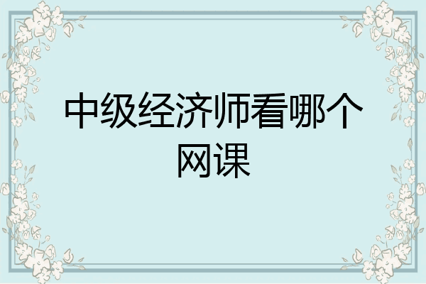 中级经济师看哪个网课