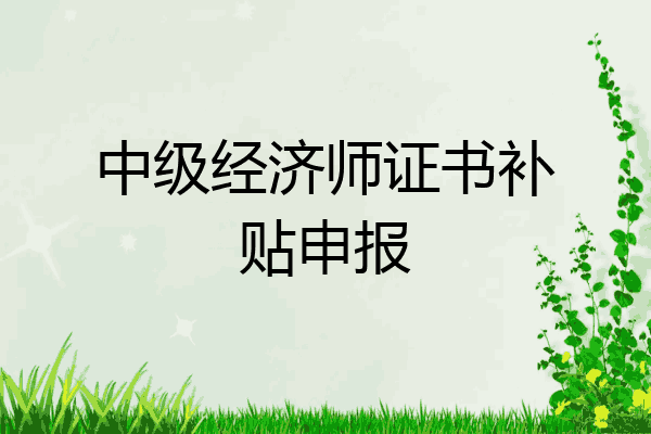 中级经济师证书补贴申报