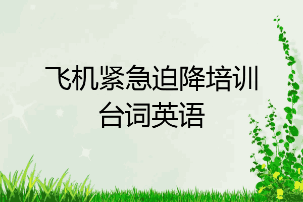 飞机紧急迫降培训台词英语