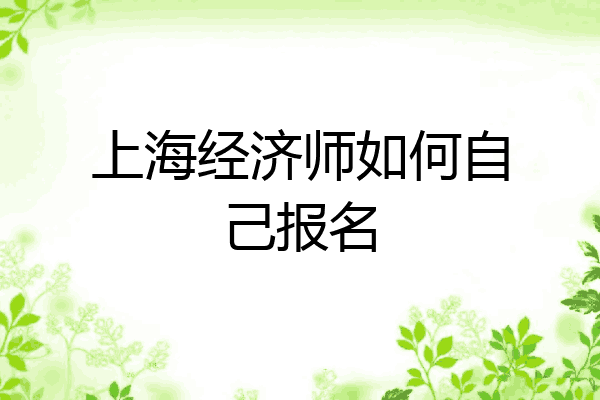 上海经济师如何自己报名