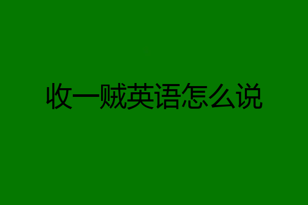 收一贼英语怎么说