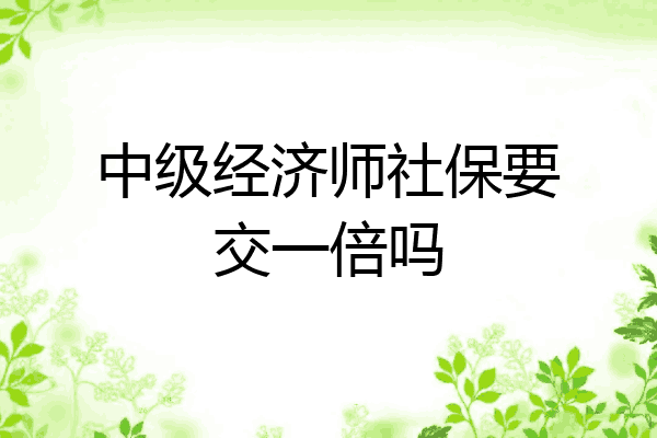 中级经济师社保要交一倍吗