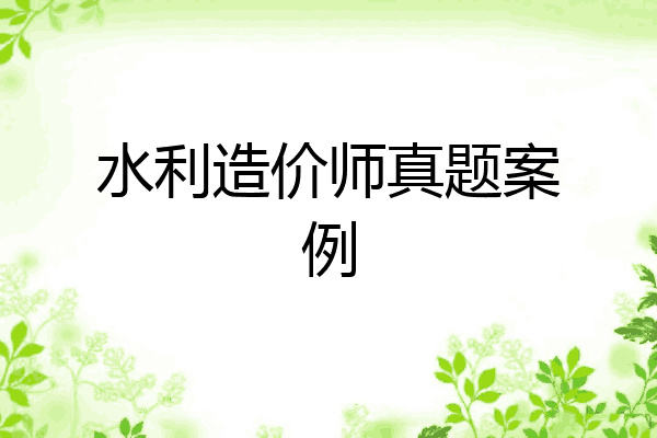 水利造价师真题案例