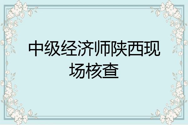 中级经济师陕西现场核查