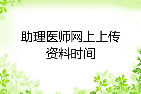 助理医师网上上传资料时间