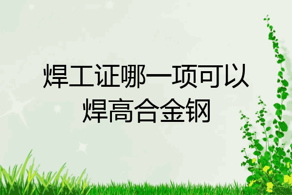 焊工证哪一项可以焊高合金钢
