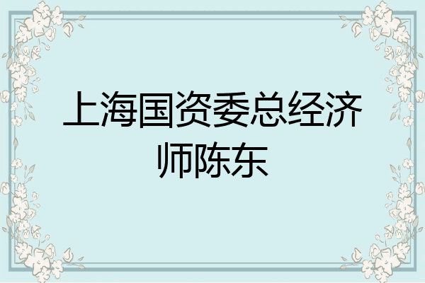上海国资委总经济师陈东
