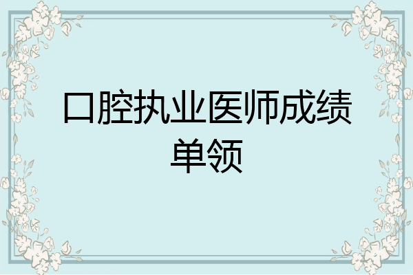 口腔执业医师成绩单领