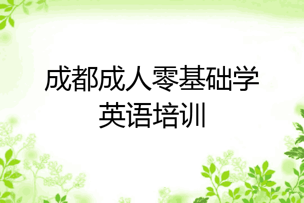 成都成人零基础学英语培训