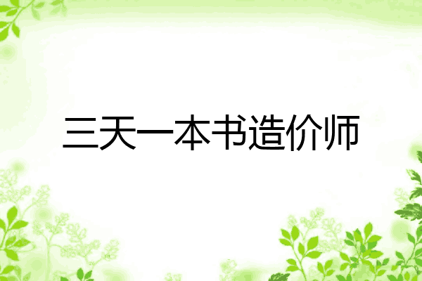 三天一本书造价师