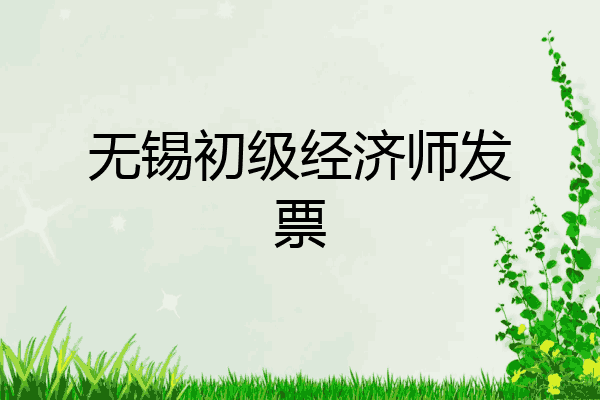无锡初级经济师发票