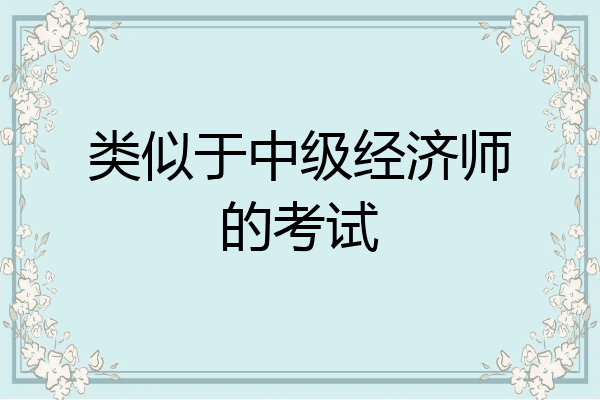 类似于中级经济师的考试