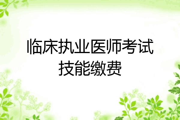 临床执业医师考试技能缴费