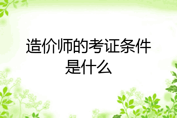 造价师的考证条件是什么