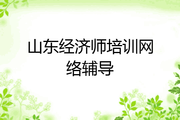 山东经济师培训网络辅导