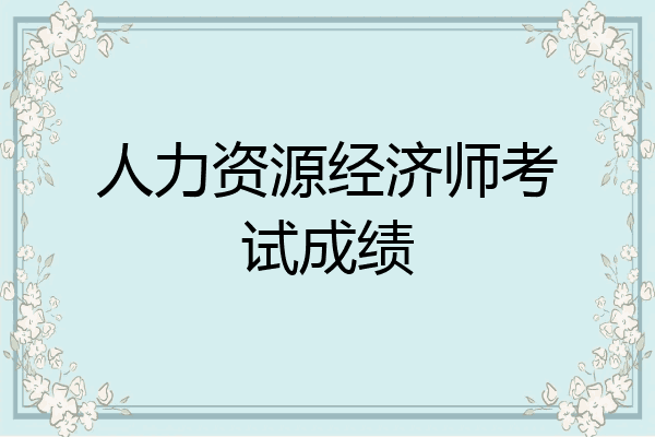 人力资源经济师考试成绩