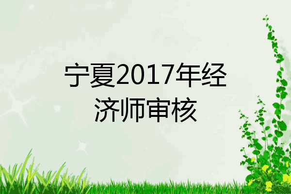 宁夏2017年经济师审核