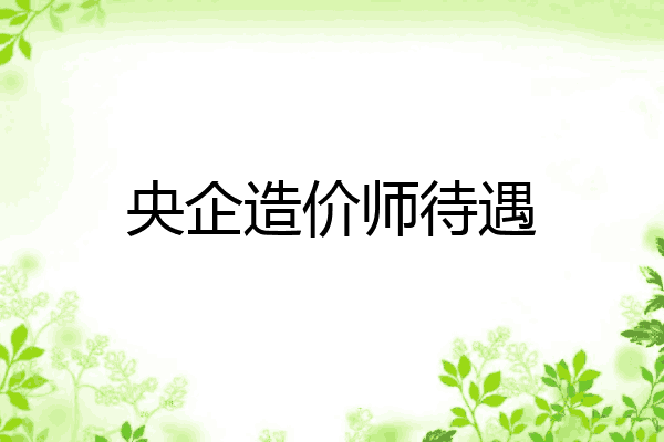 央企造价师待遇